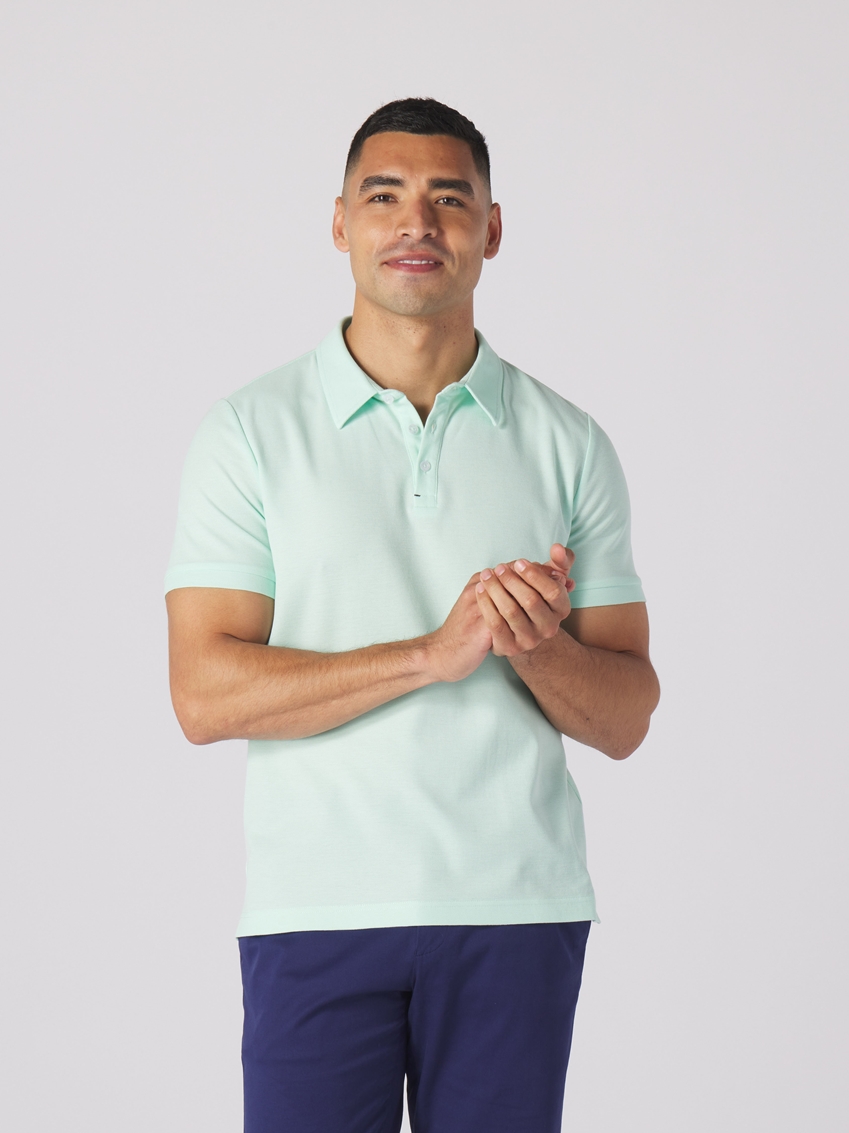 3 Button Pique Polo Shirt - Bay Green - PS303247S