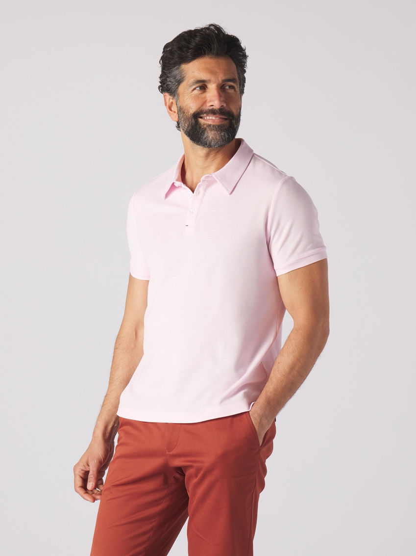 3 Button Pique Polo Shirt - Pink-A-Boo - PS303246S