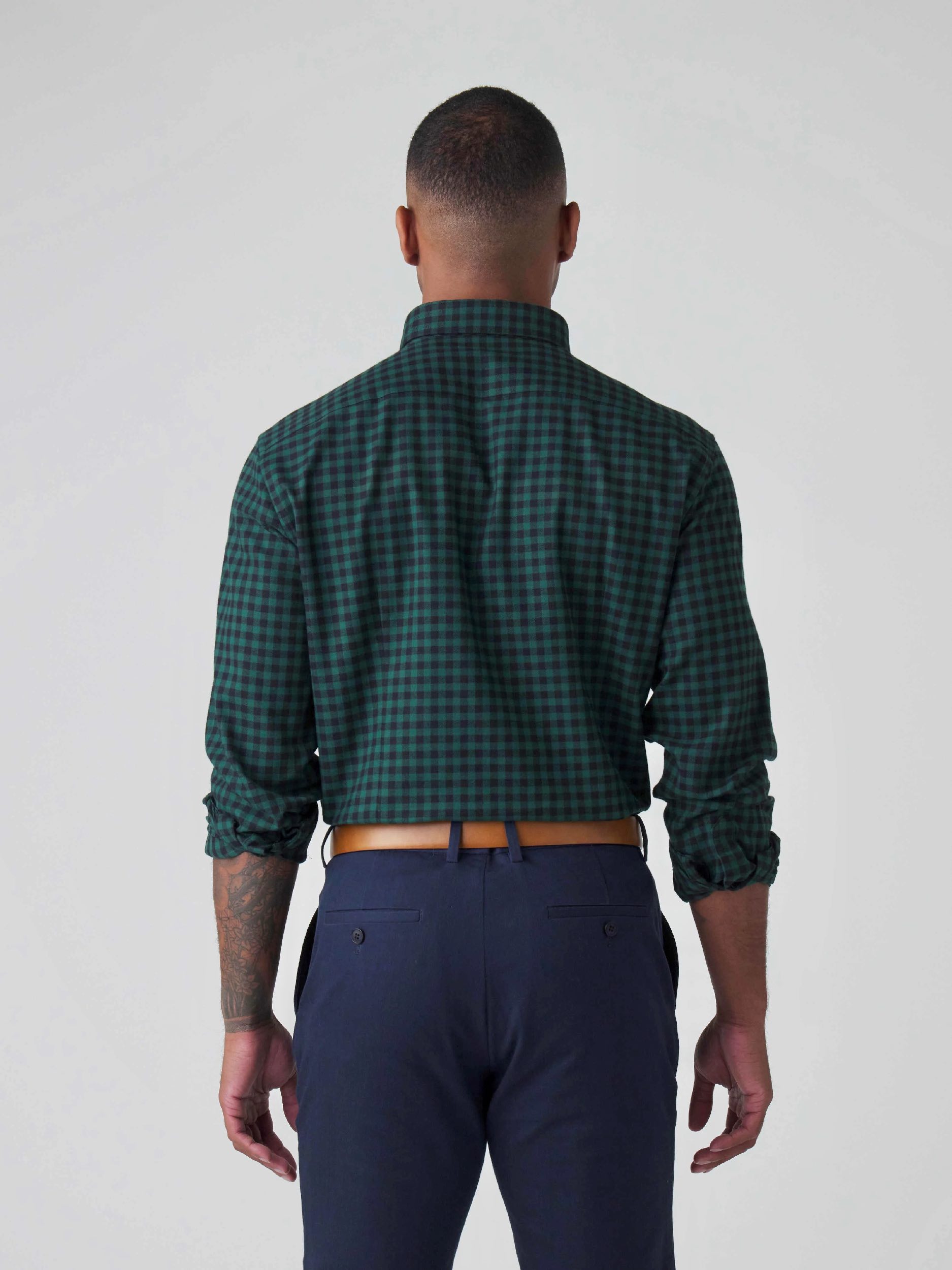 Gingham Flannel Shirt - Black / Green