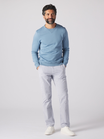 Seersucker Cotton Pants - Blue Stripe 