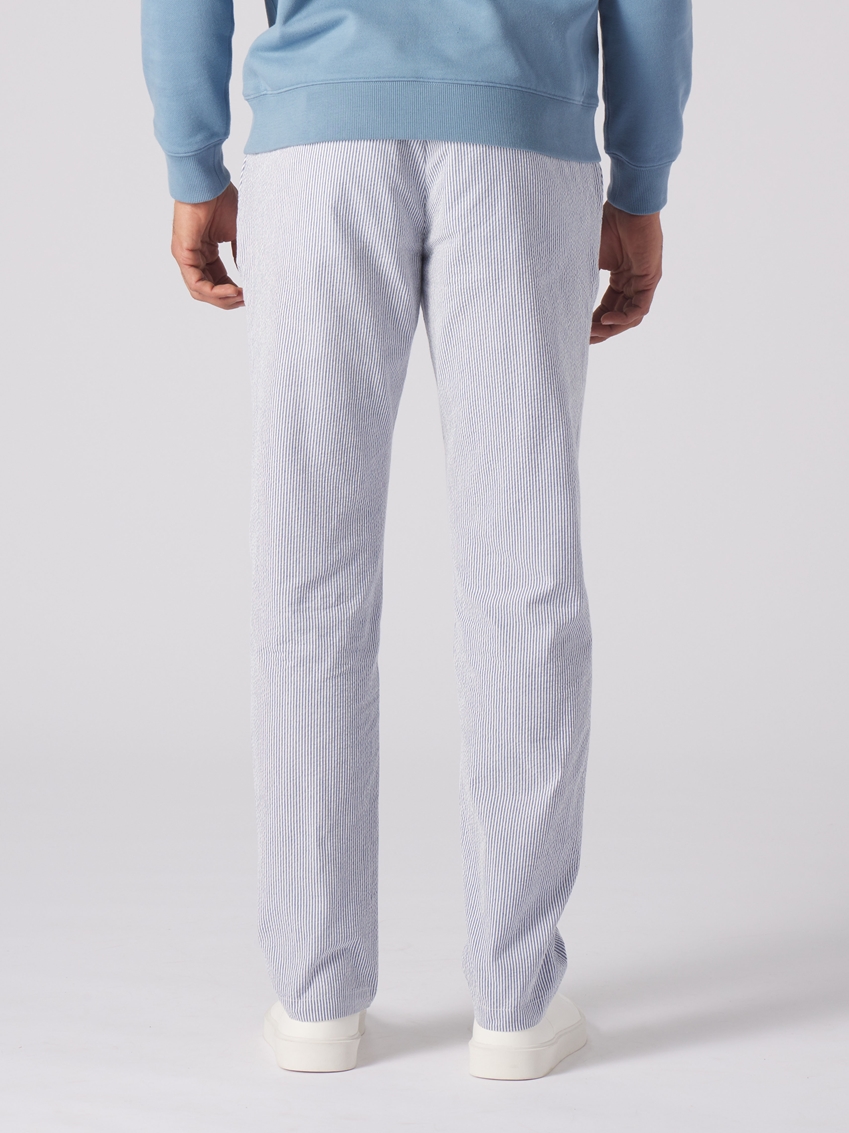 Seersucker Cotton Pants - Blue Stripe - TF233