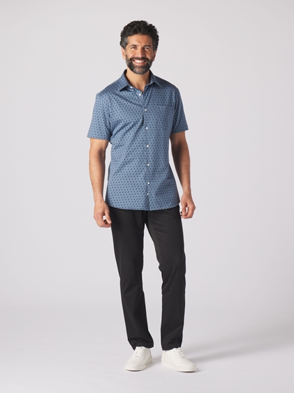 Toucan Print Knit Shirt - Blue 