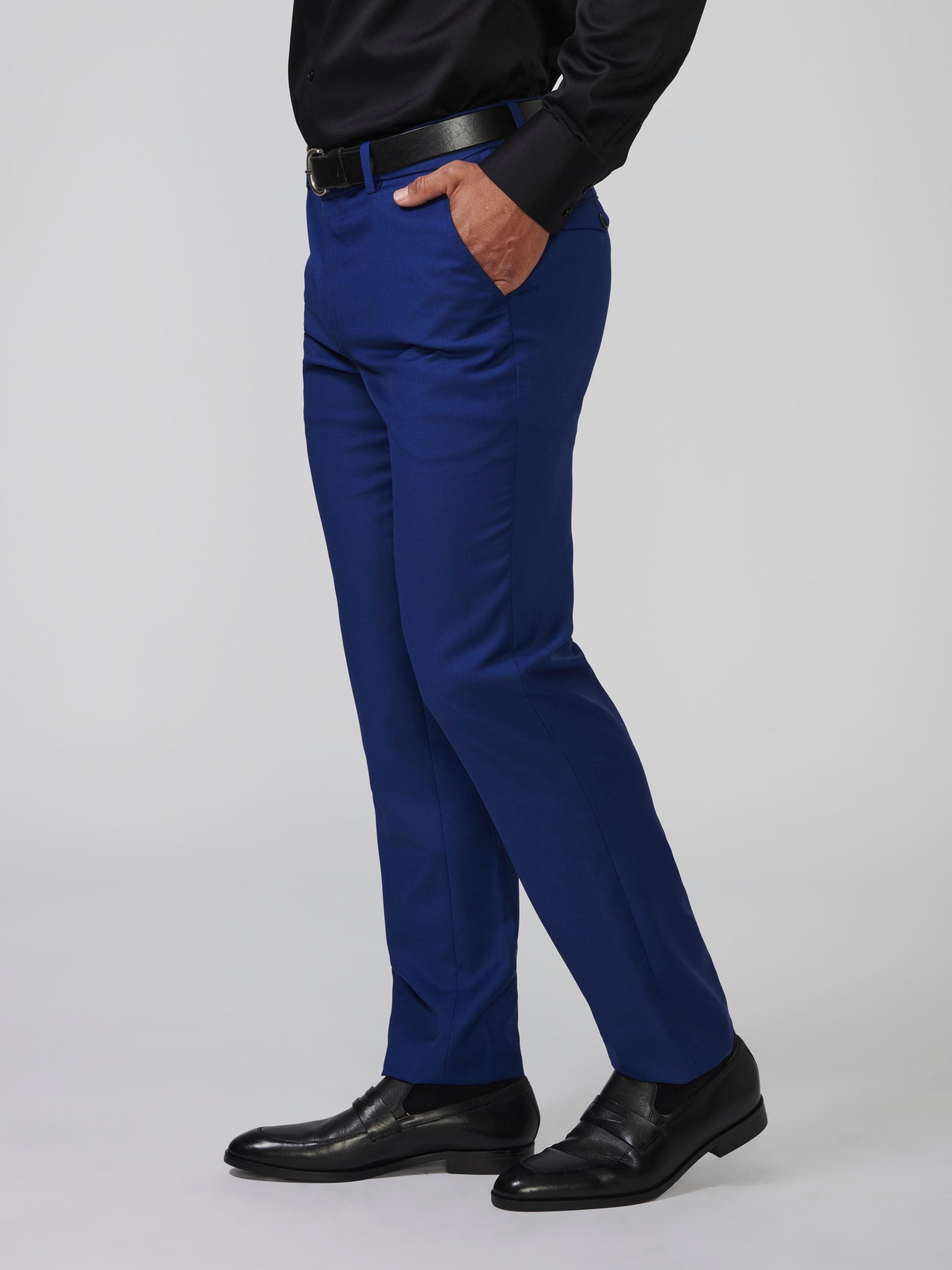 Wool Blend Dress Pants - Cobalt | The Man Refined