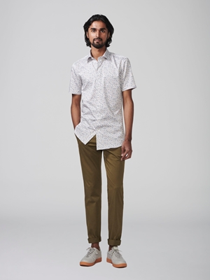 Paisley Print Casual Shirt - Off White / Brown / Navy