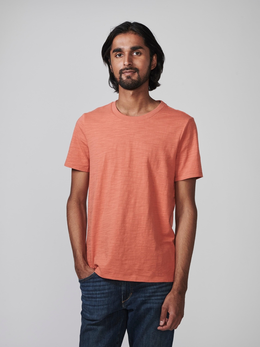 Cotton Slub Jersey Crewneck T-Shirt - Apricot