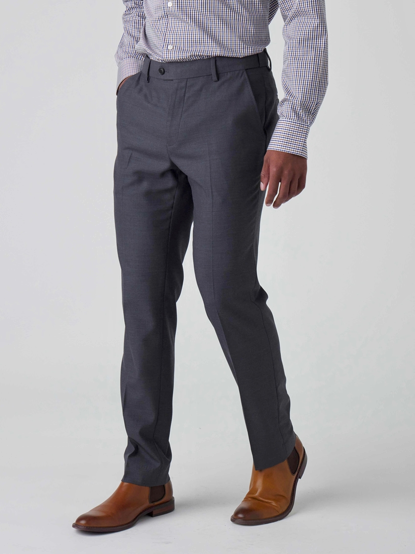 Wool Blend Business Pants - Dark Grey