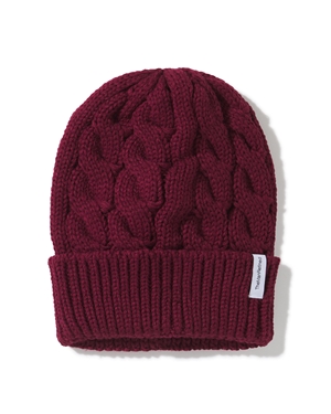 Cable Knit Beanie - Maroon