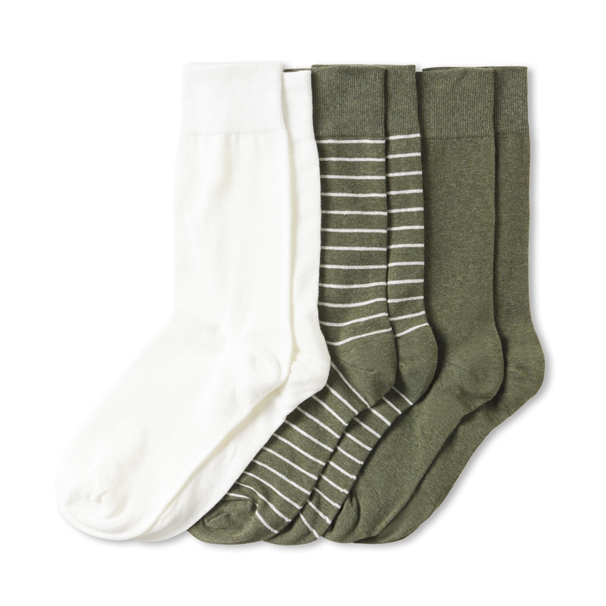 Stripes & Solids Socks 3-Pack - Olive Combo