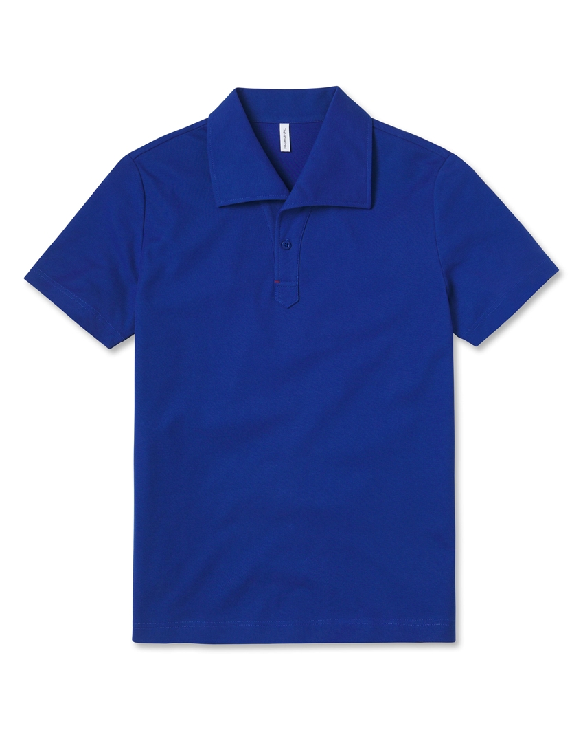 Oversized Collar Pique Polo Shirt - Sodalite Blue