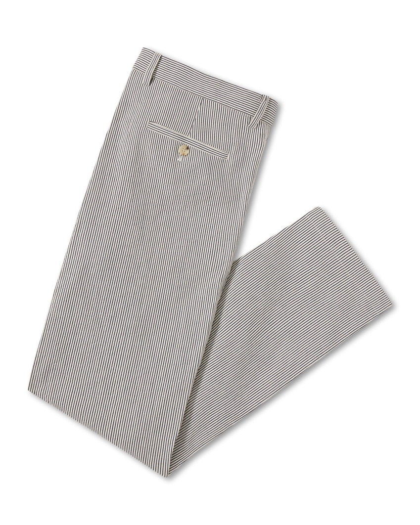 Stripe Jacquard Pants - Navy/Off White