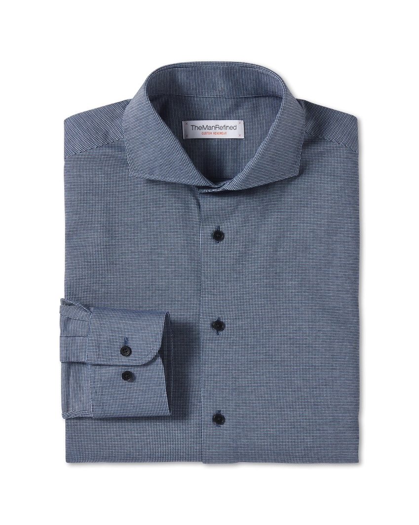 Mini Squares Knit Shirt - Blue