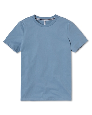 Long Staple Cotton Peached Jersey Crewneck T-Shirt - Slate Blue