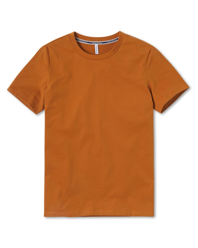 Long Staple Cotton Peached Jersey Crewneck T-Shirt - Pumpkin Spice